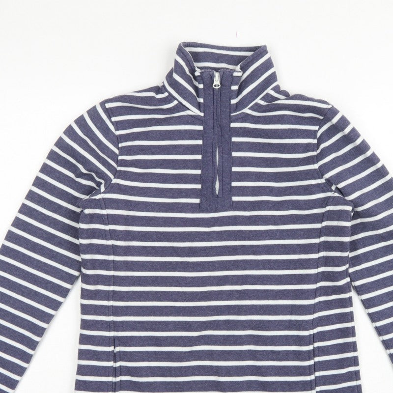 Mountain Warehouse Women’s Blue Stripe Half Zip Fleece Sweatshirt UK 8