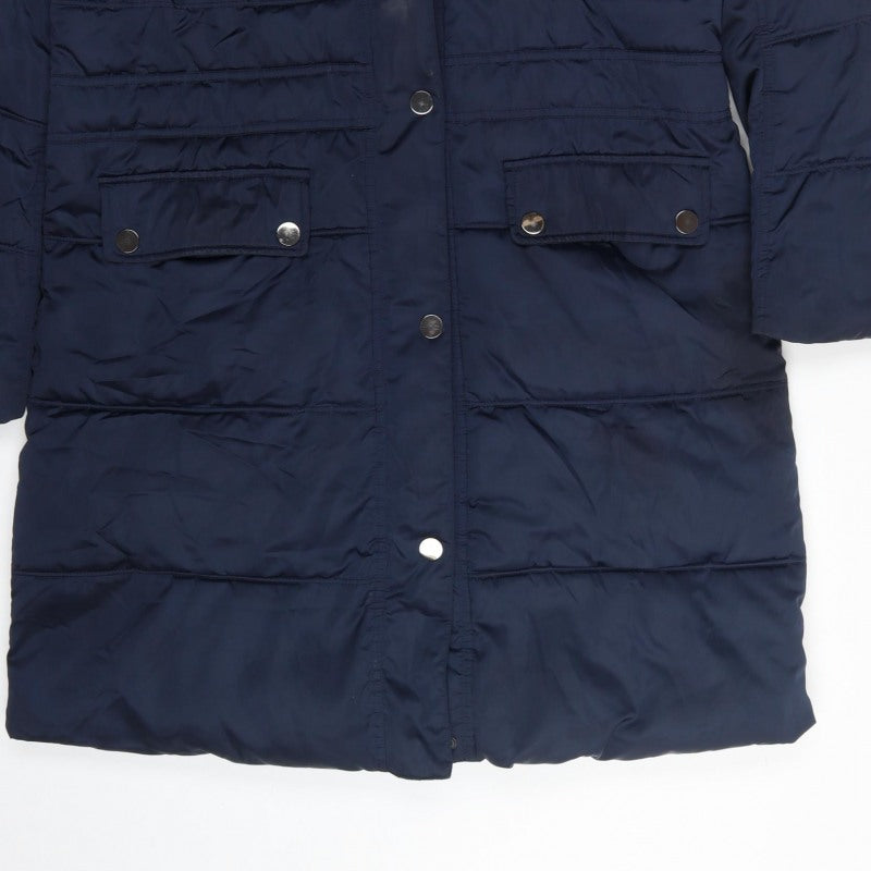 Centigrade Women Blue S Long Puffer Quilted Polyester Coat