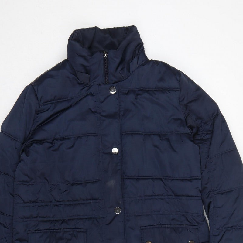 Centigrade Women Blue S Long Puffer Quilted Polyester Coat