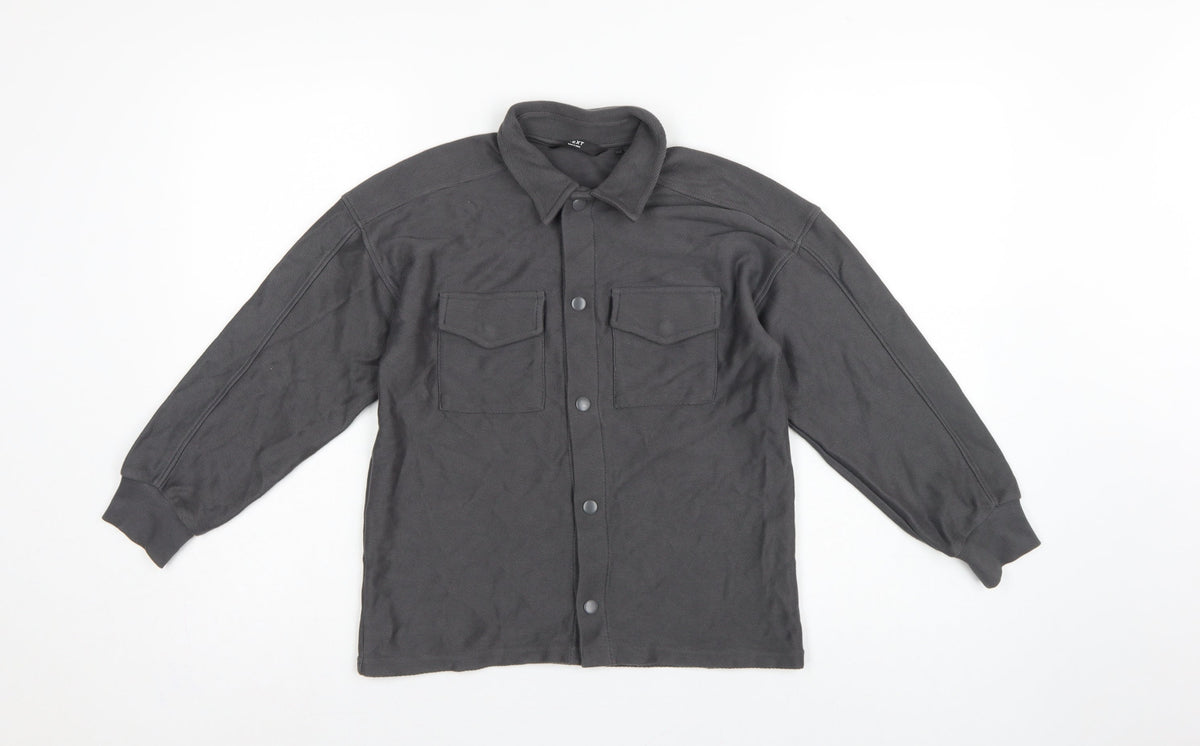 Next Boys Grey 9 Years Basic Button-Up Long Sleeve Cotton Shirt