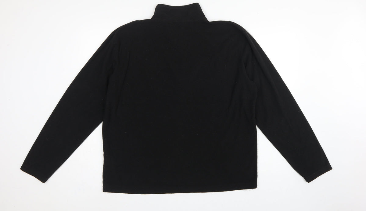 Brand and care label for Regatta men’s black xl 1/4 zip fleece sweatshirt outdoor hiking