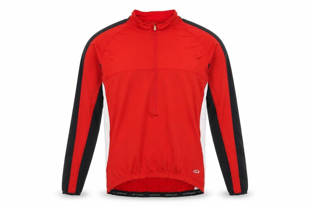 Crane Bike Men's Red Large 1/4 Zip Cycling Track Jacket Stretch