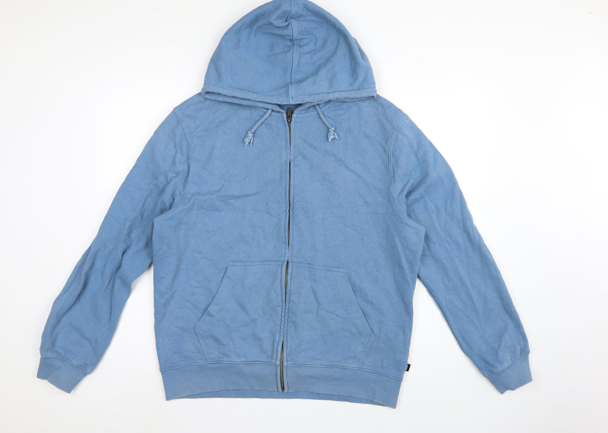 Finisterre Men’s Blue Organic Cotton L Full Zip Hooded Hoodie
