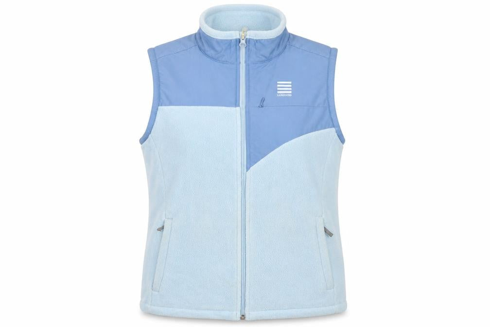 Lands' End Teens Blue Size 10 Fleece Gilet Waistcoat Full Zip Pockets