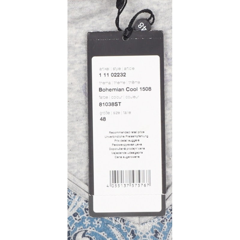 Olsen Women Grey UK 20 Bohemian Paisley V-Neck 3/4 Sleeve T-Shirt