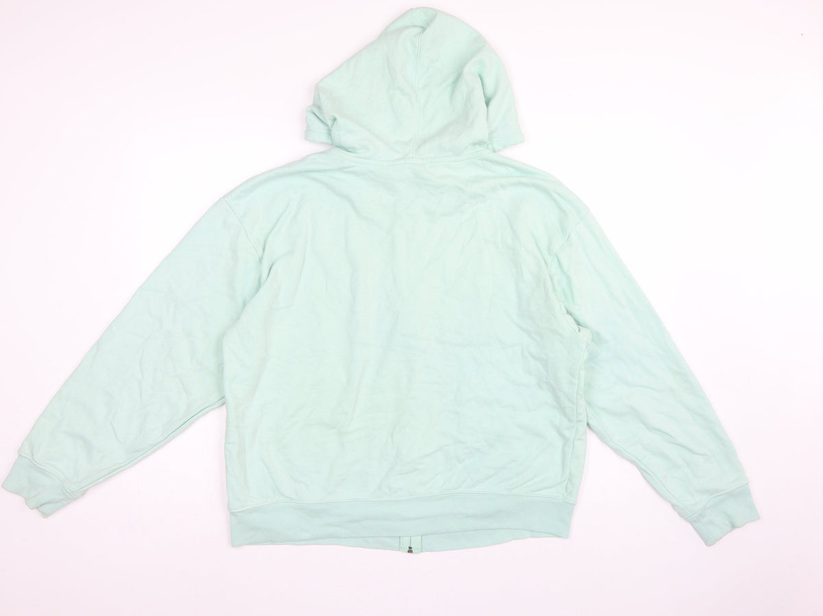 Gap Women’s Mint Green L Full Zip Hooded Logo Hoodie Cotton Blend