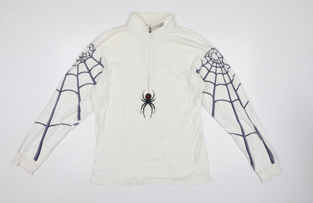 Spyder Men’s White M 1/4 Zip Spider Graphic Ski Sweatshirt Pullover