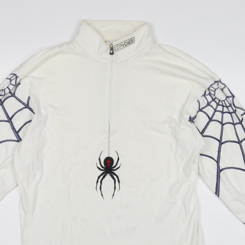 Spyder Men’s White M 1/4 Zip Spider Graphic Ski Sweatshirt Pullover
