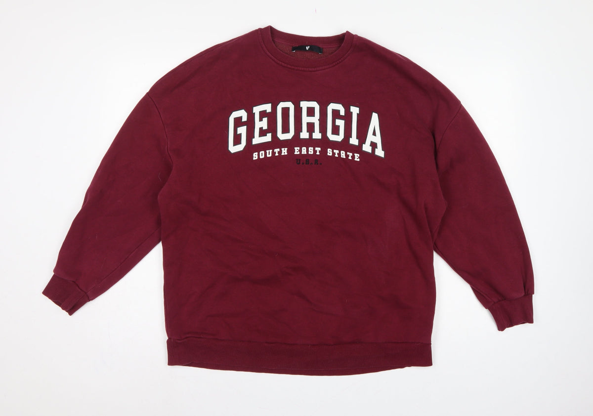 V by Very Women’s Red Georgia USA Graphic Crew Neck Sweatshirt M