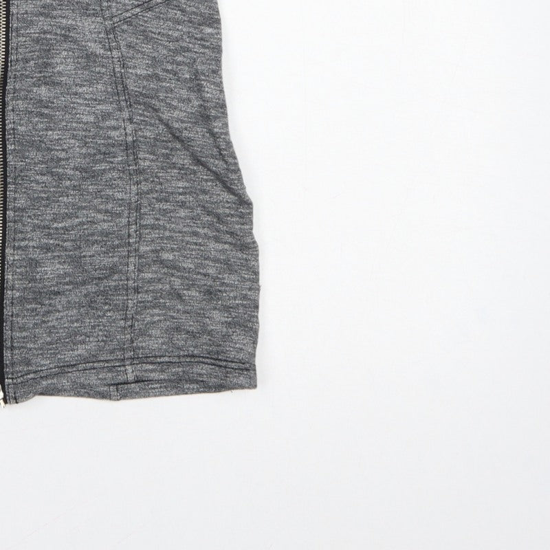 Topshop Women Grey UK 10 Mini Pencil Skirt Front Zip Stretch
