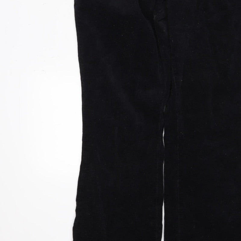 Mango Women Black UK 14 Cotton Corduroy Zip Front Jumpsuit