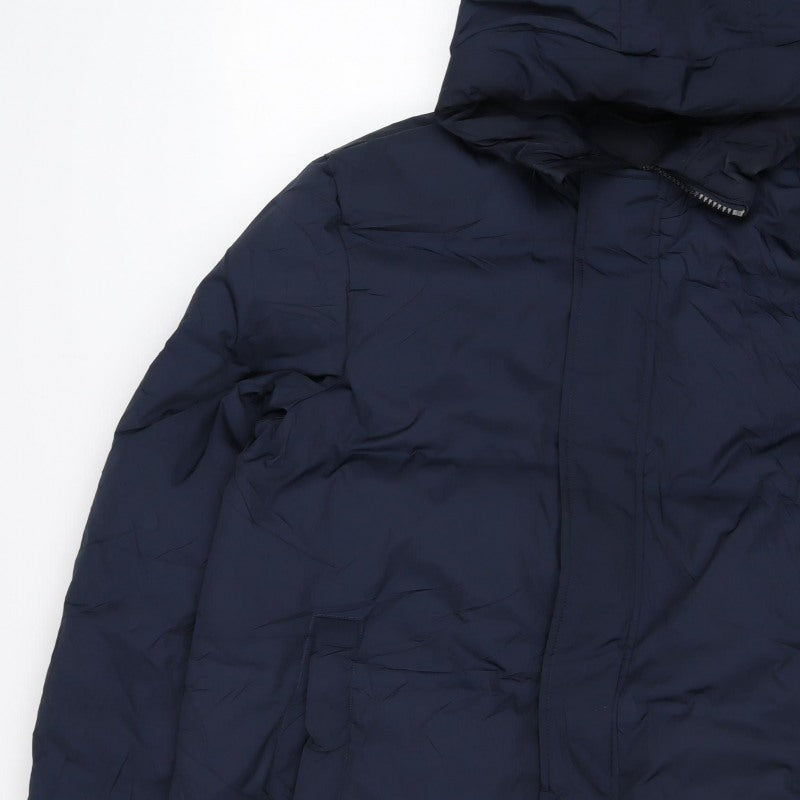 Marks & Spencer Women's Blue UK 12 Hooded Long Puffer Coat