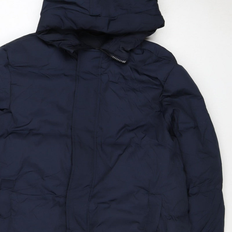 Marks & Spencer Women's Blue UK 12 Hooded Long Puffer Coat