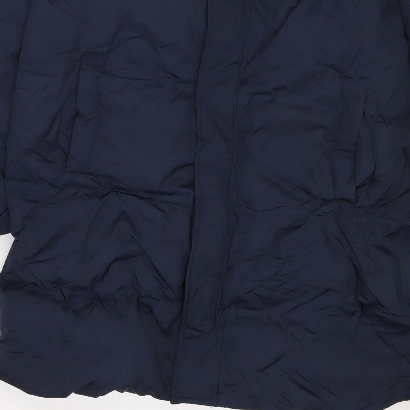 Marks & Spencer Women's Blue UK 12 Hooded Long Puffer Coat