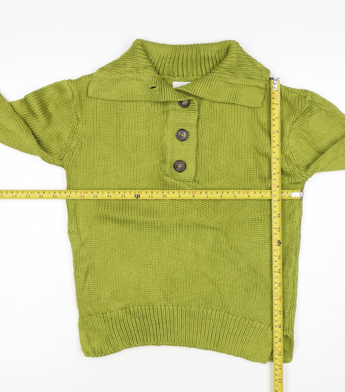 Per Una Women Green S 100% Cashmere Roll Neck Henley Jumper