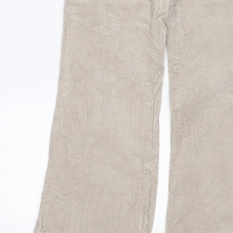Marks & Spencer Women Beige UK 8 Short Corduroy Cargo Trousers