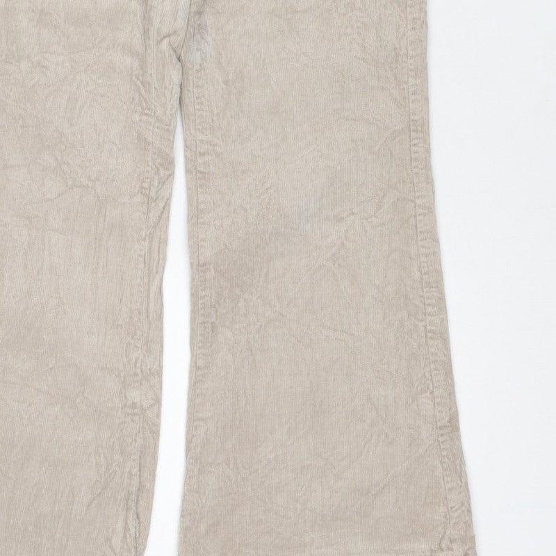 Marks & Spencer Women Beige UK 8 Short Corduroy Cargo Trousers