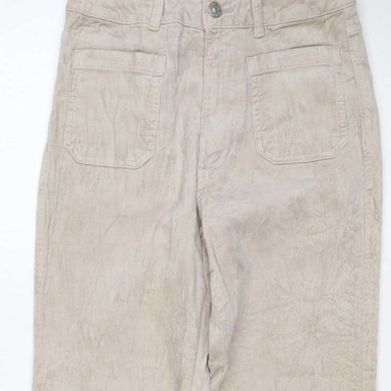 Marks & Spencer Women Beige UK 8 Short Corduroy Cargo Trousers