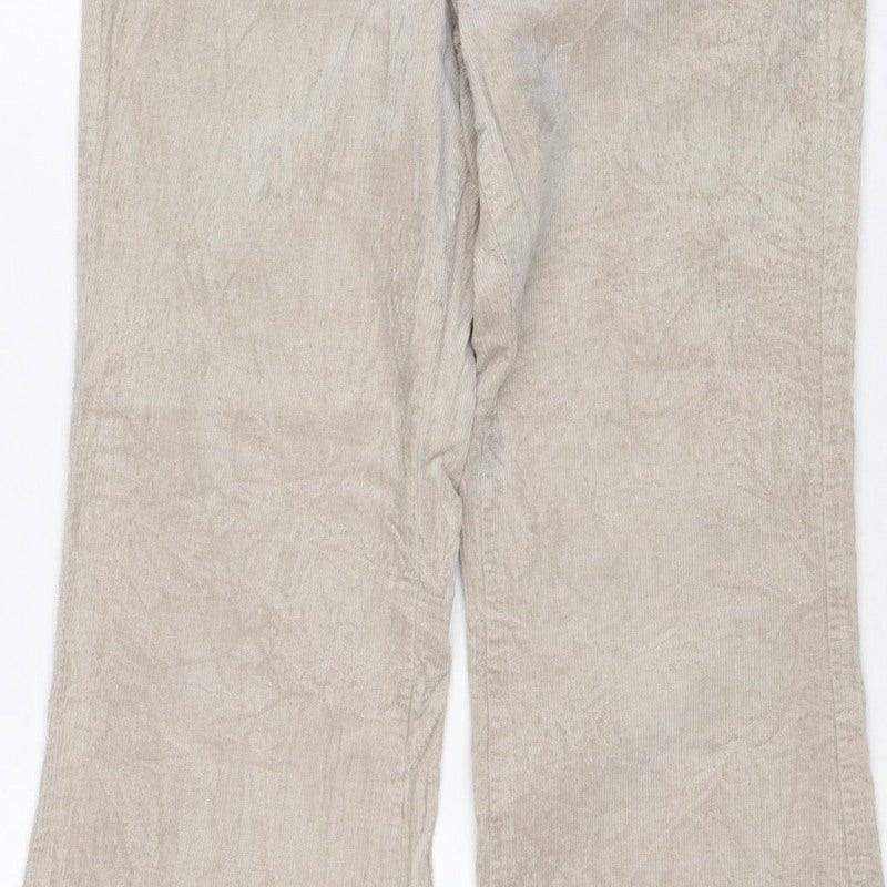 Marks & Spencer Women Beige UK 8 Short Corduroy Cargo Trousers