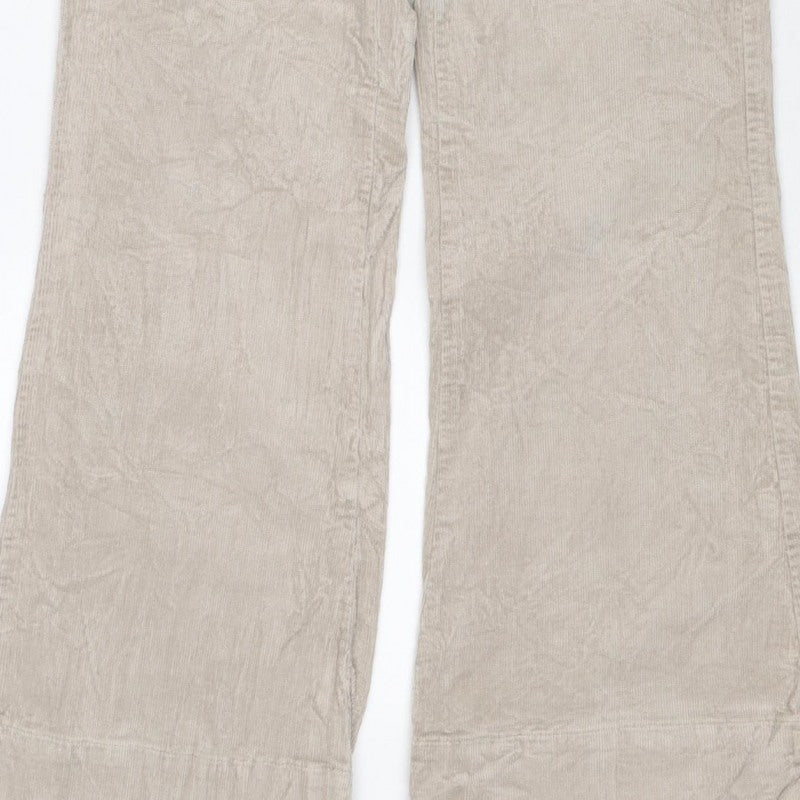 Marks & Spencer Women Beige UK 8 Short Corduroy Cargo Trousers