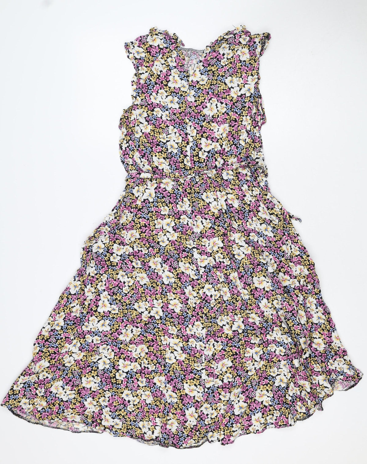 Roman Women Black Floral One Shoulder Asymmetric Dress UK 10