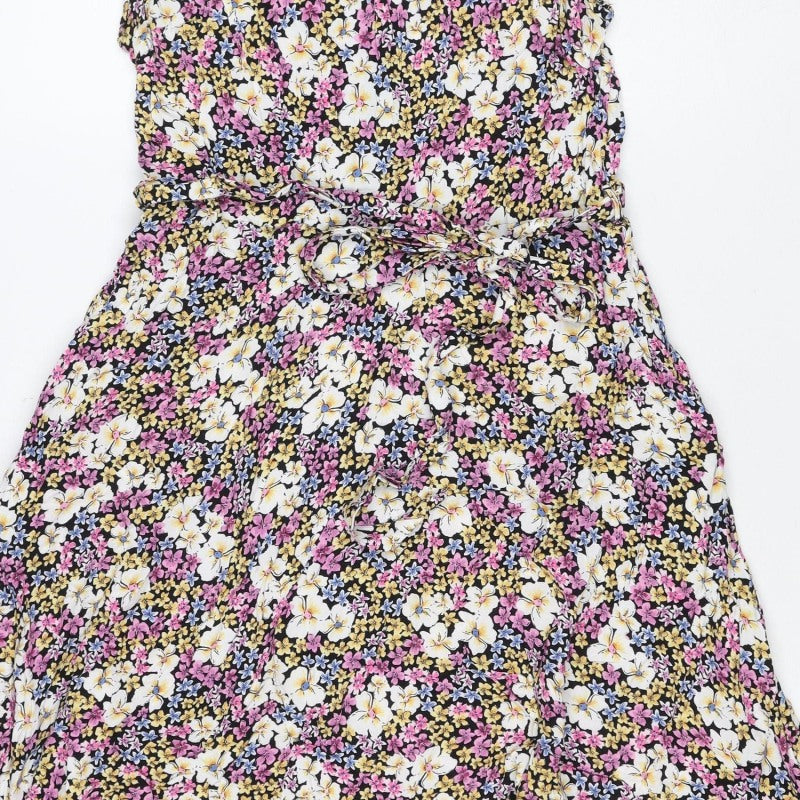 Roman Women Black Floral One Shoulder Asymmetric Dress UK 10