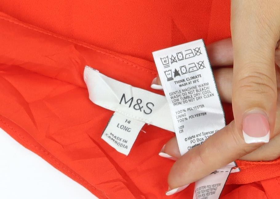Marks & Spencer Women Red UK 14 Long Sleeveless Maxi Dress