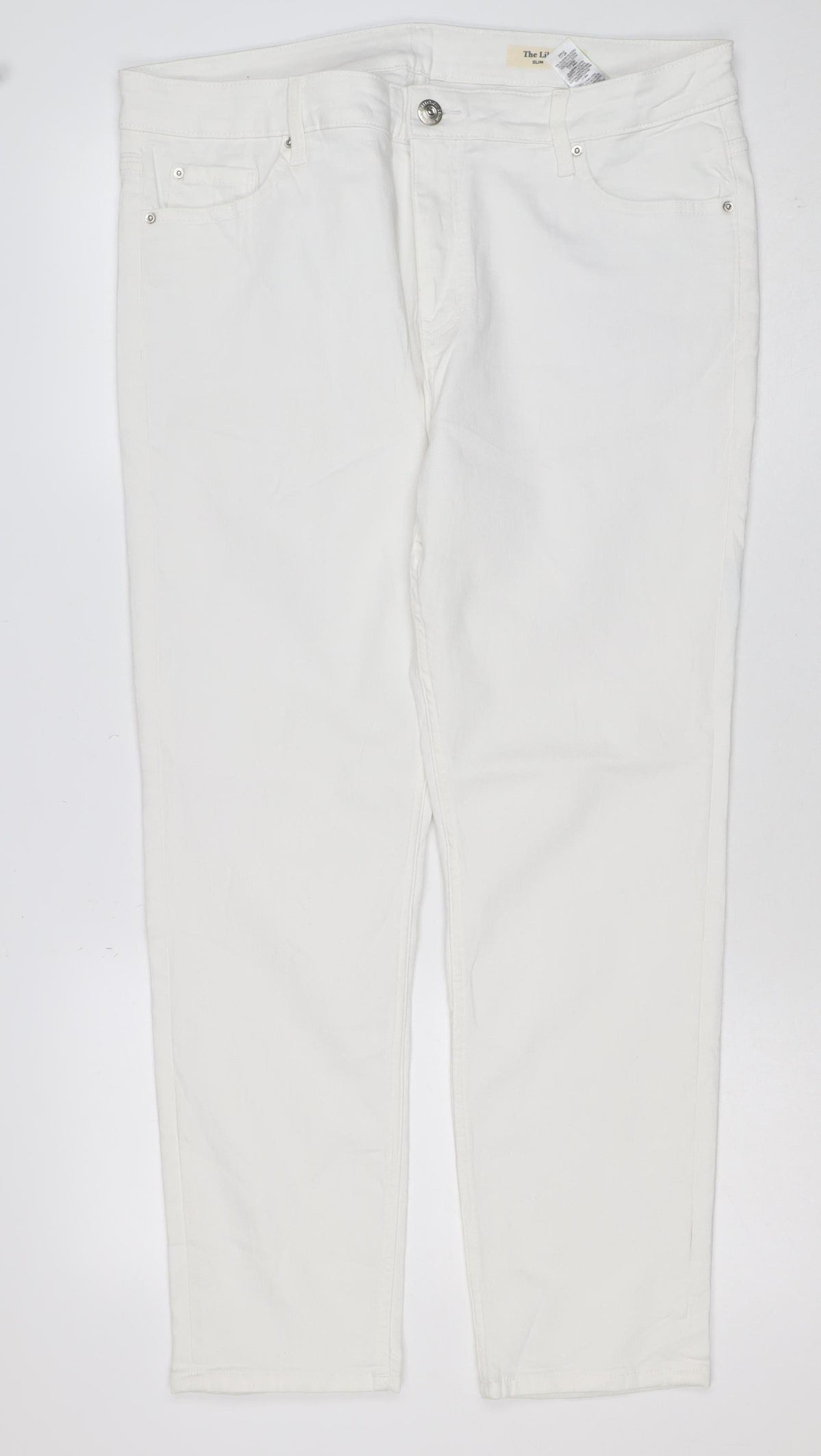 Banana Republic Women White UK 18 The Lily Slim Straight Jeans