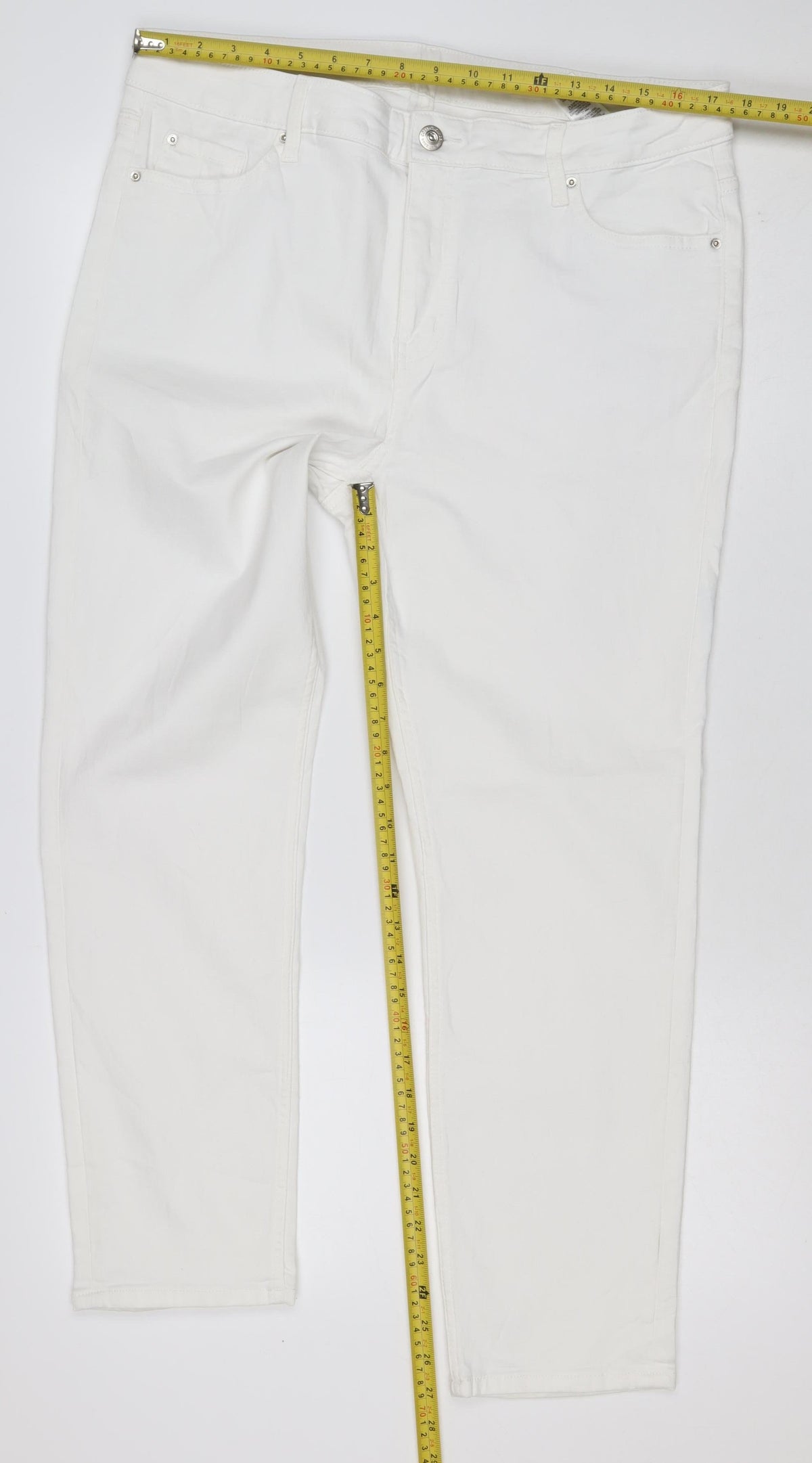 Banana Republic Women White UK 18 The Lily Slim Straight Jeans
