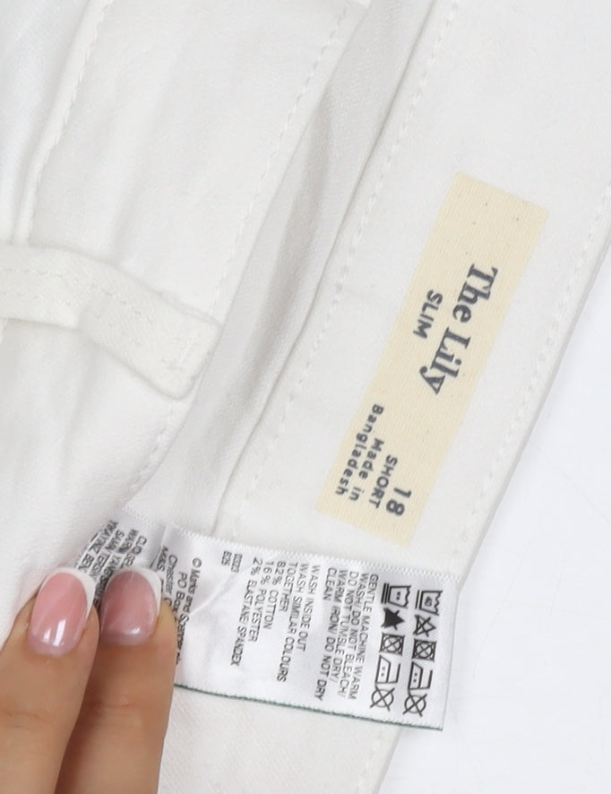 Banana Republic Women White UK 18 The Lily Slim Straight Jeans