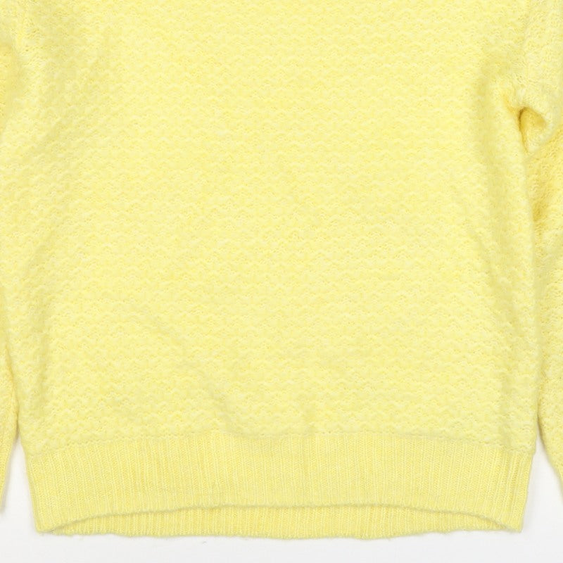 M&S Women Yellow XS Mohair Wool Blend Crew Neck Raglan Jumper