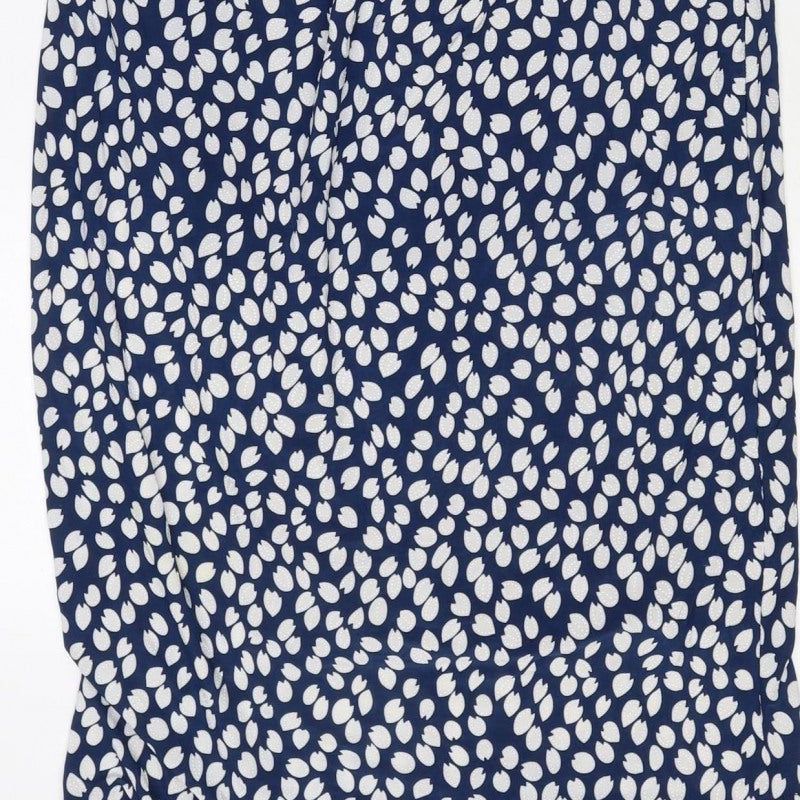 Stella Morgan Women Blue White Leaf Print UK 10 Knee Length Shift Dress