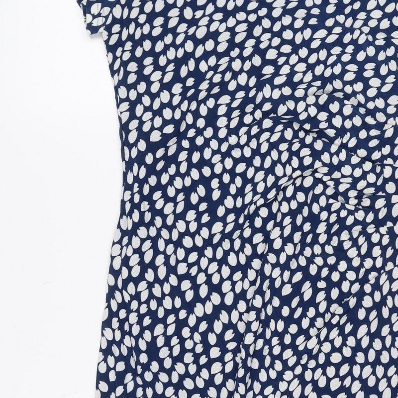 Stella Morgan Women Blue White Leaf Print UK 10 Knee Length Shift Dress