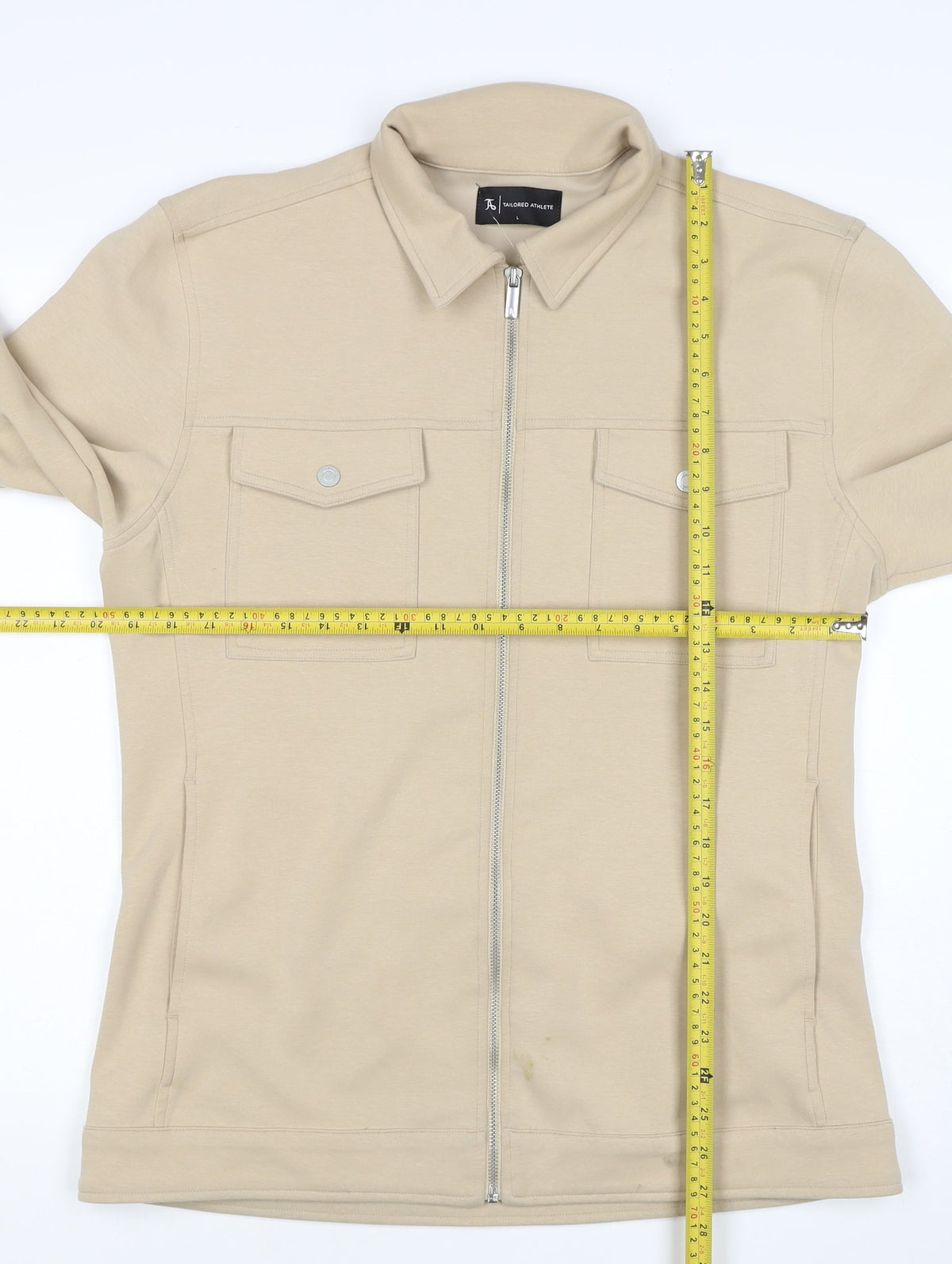 Tailored Athlete Men’s Beige L Full Zip Stretch Jacket