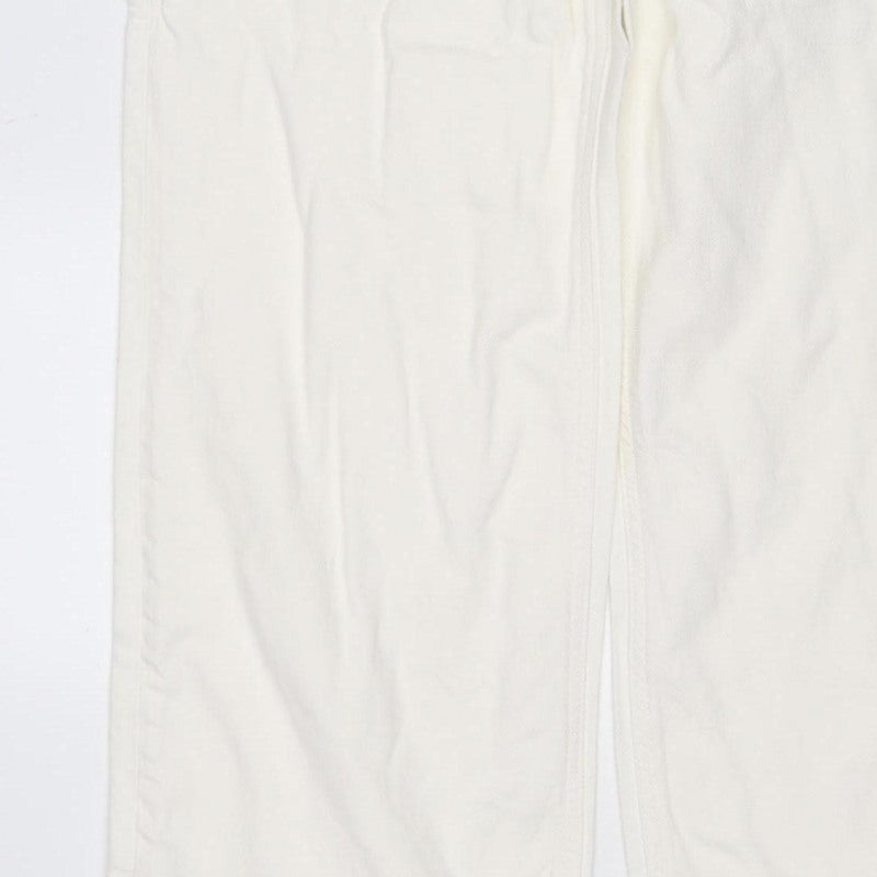 Marks & Spencer Women White Size 10 XLNG Boyfriend 100% Cotton Jeans