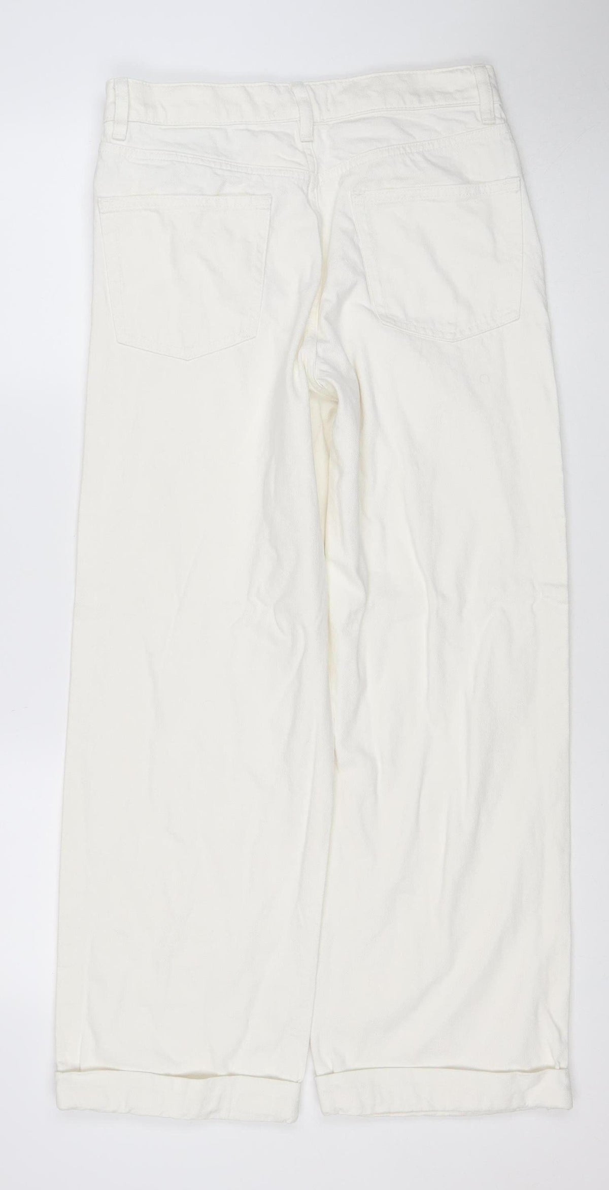Marks & Spencer Women White Size 10 XLNG Boyfriend 100% Cotton Jeans