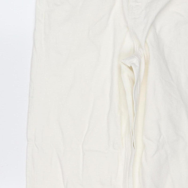 Marks & Spencer Women White Size 10 XLNG Boyfriend 100% Cotton Jeans