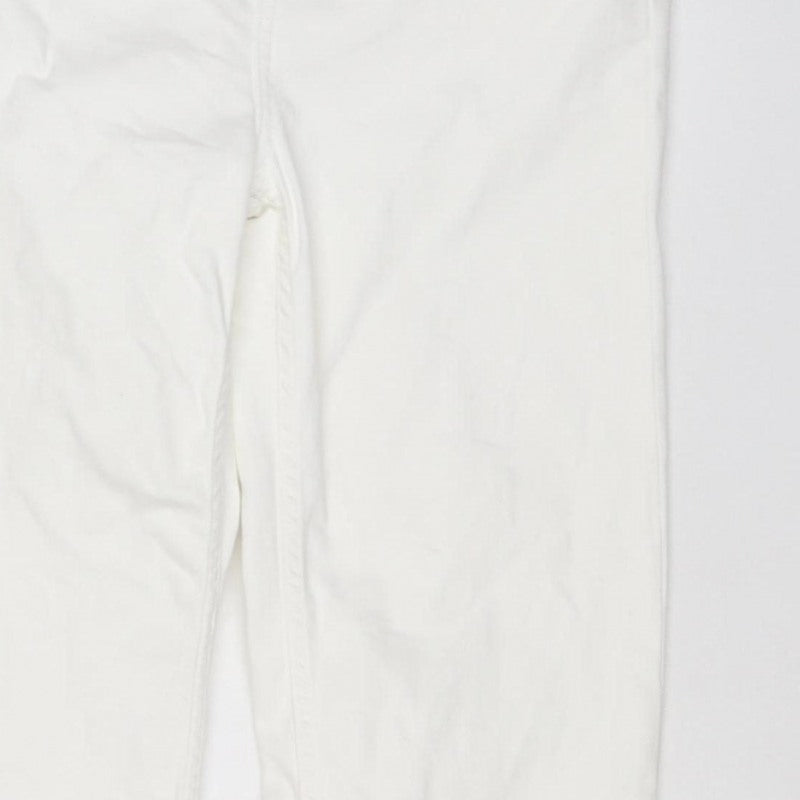 Marks & Spencer Women White UK 12 Tall Sienna Supersoft Straight Jeans