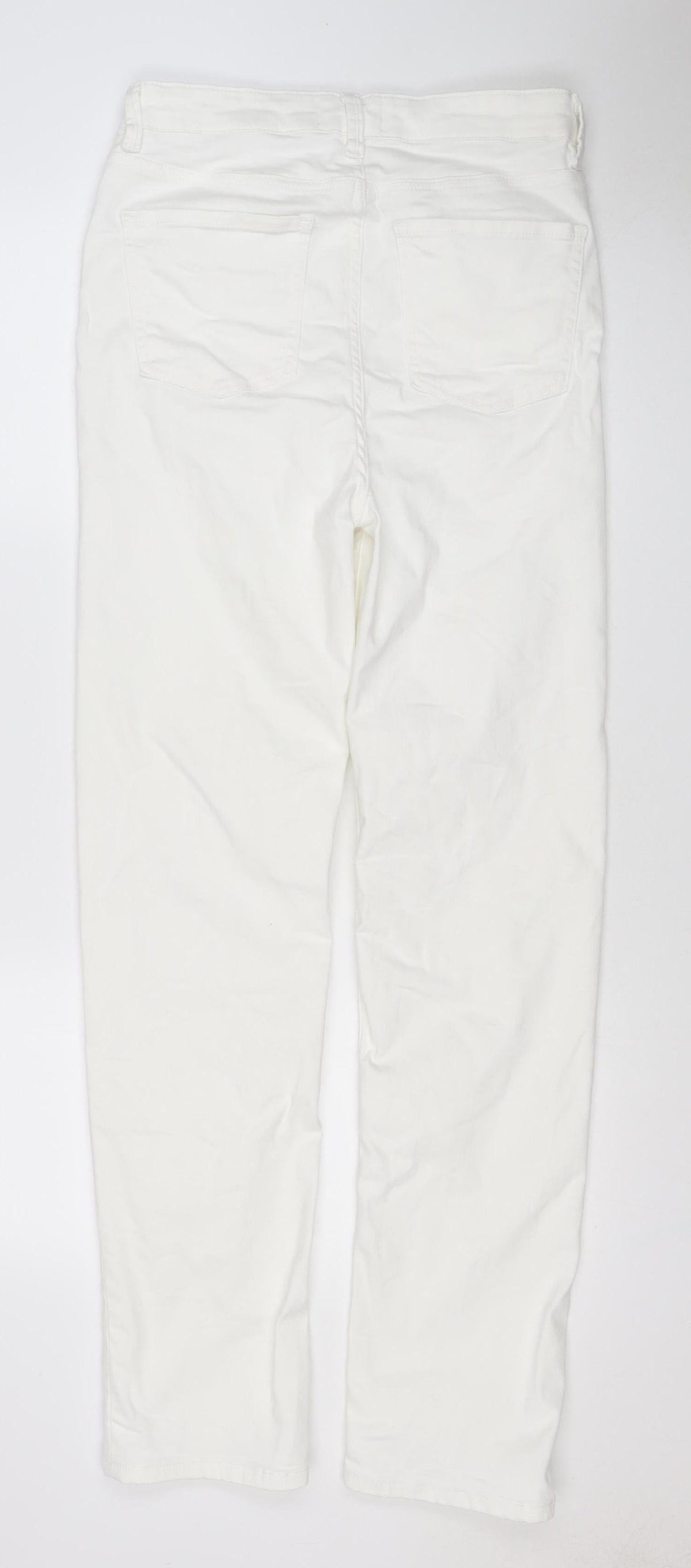 Marks & Spencer Women White UK 12 Tall Sienna Supersoft Straight Jeans