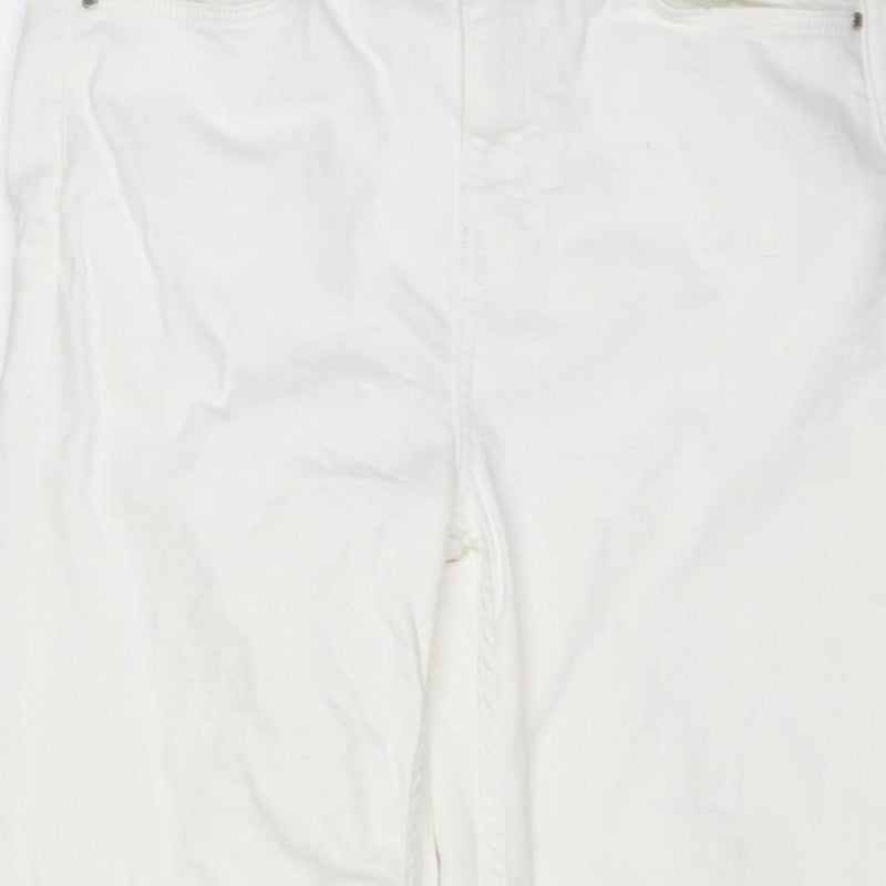 Marks & Spencer Women White UK 12 Tall Sienna Supersoft Straight Jeans