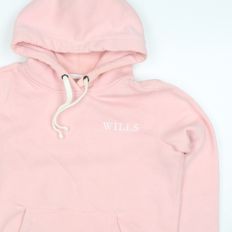 Jack Wills Women Pink UK 8 Pullover Hoodie Logo Drawstring Pockets