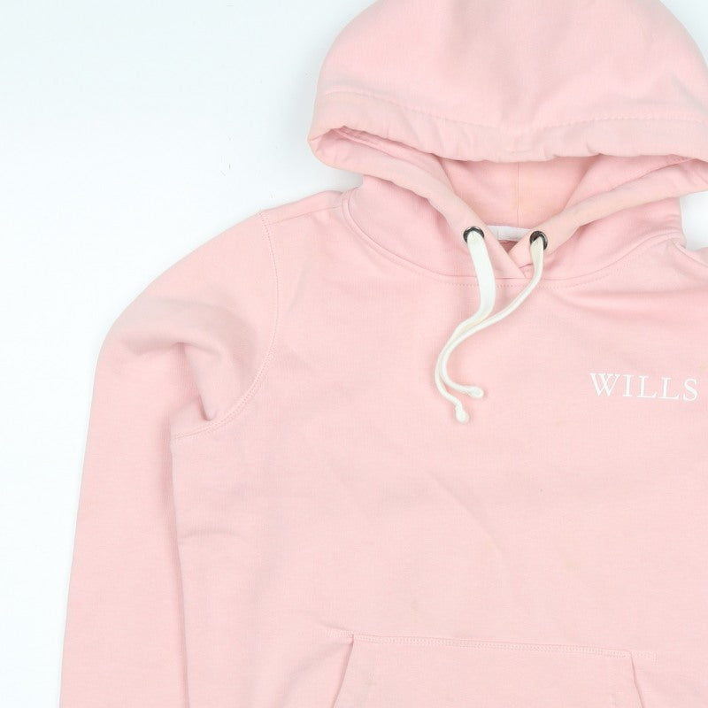 Jack Wills Women Pink UK 8 Pullover Hoodie Logo Drawstring Pockets
