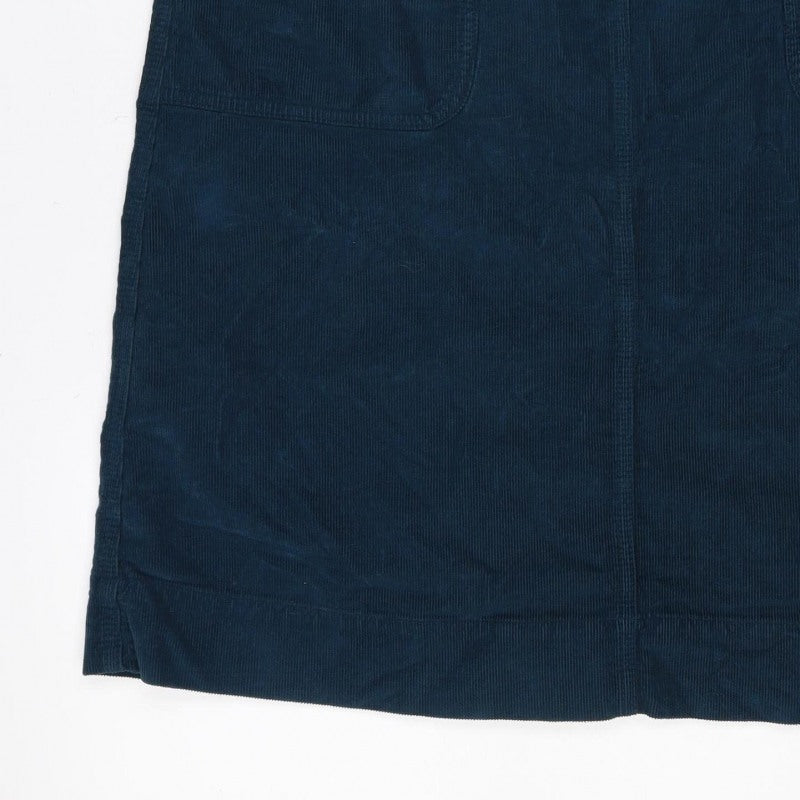Toast Women Blue Size 10 Corduroy Straight Mini Skirt Pockets