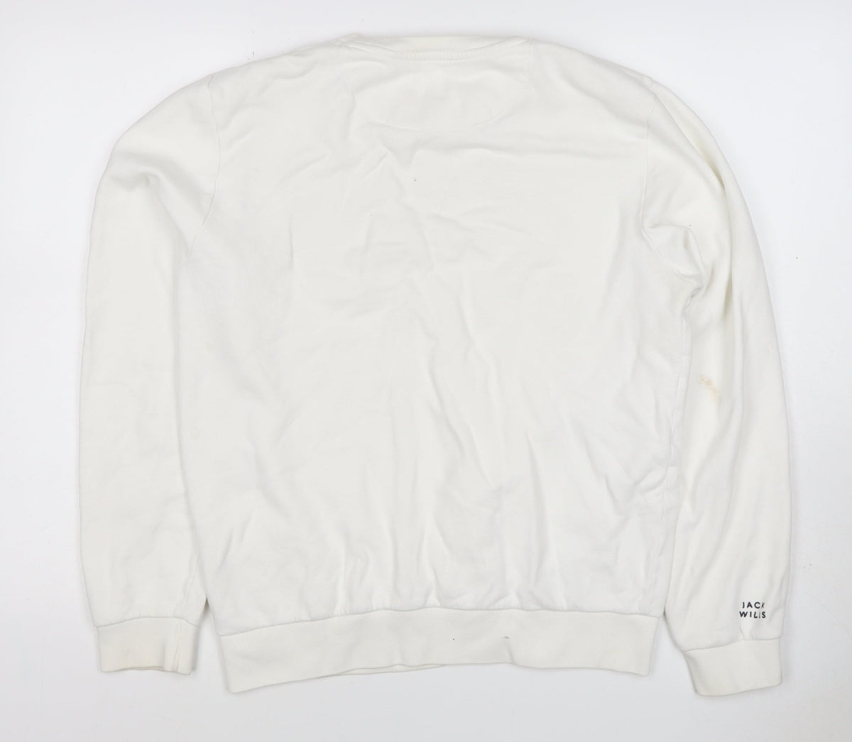 Jack Wills Women’s Ivory M Pullover Crew Neck Logo Sweatshirt