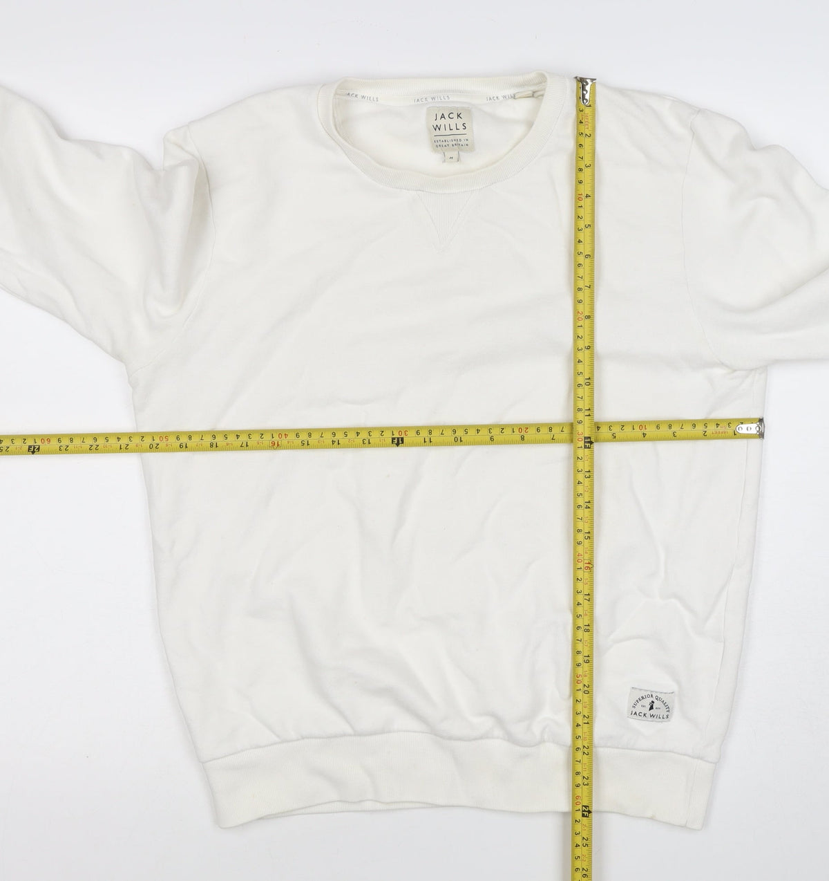 Jack Wills Women’s Ivory M Pullover Crew Neck Logo Sweatshirt