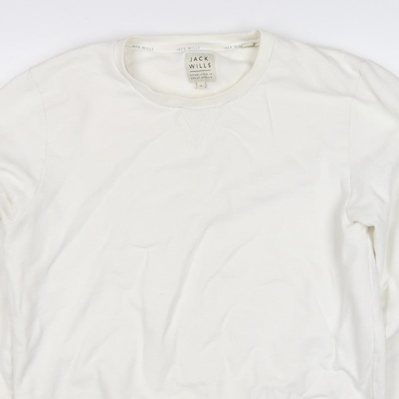 Jack Wills Women’s Ivory M Pullover Crew Neck Logo Sweatshirt