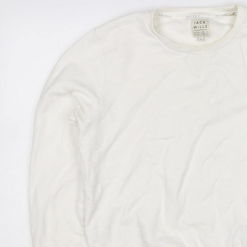 Jack Wills Women’s Ivory M Pullover Crew Neck Logo Sweatshirt