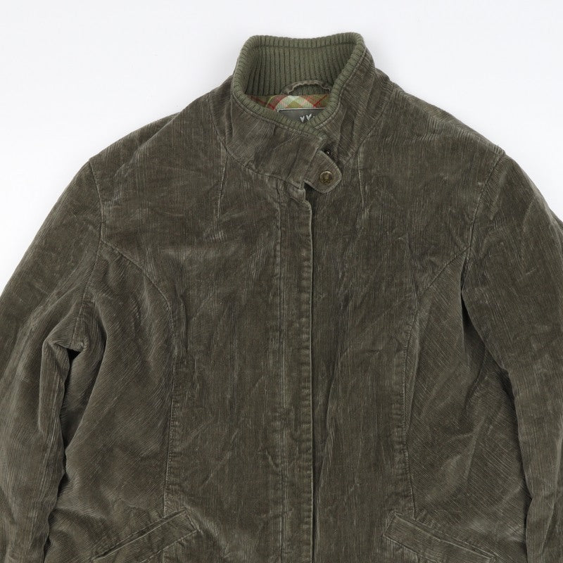 Per Una Women’s Green Corduroy Jacket UK 20 Plus Lined Zip