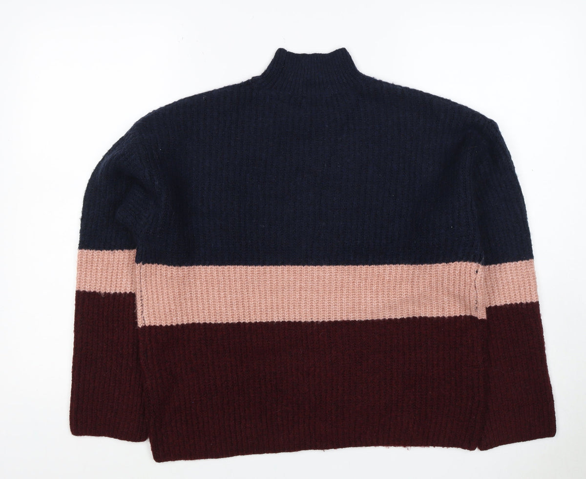 New Look Women Multicoloured UK 6 Pullover High Neck Knit Jumper