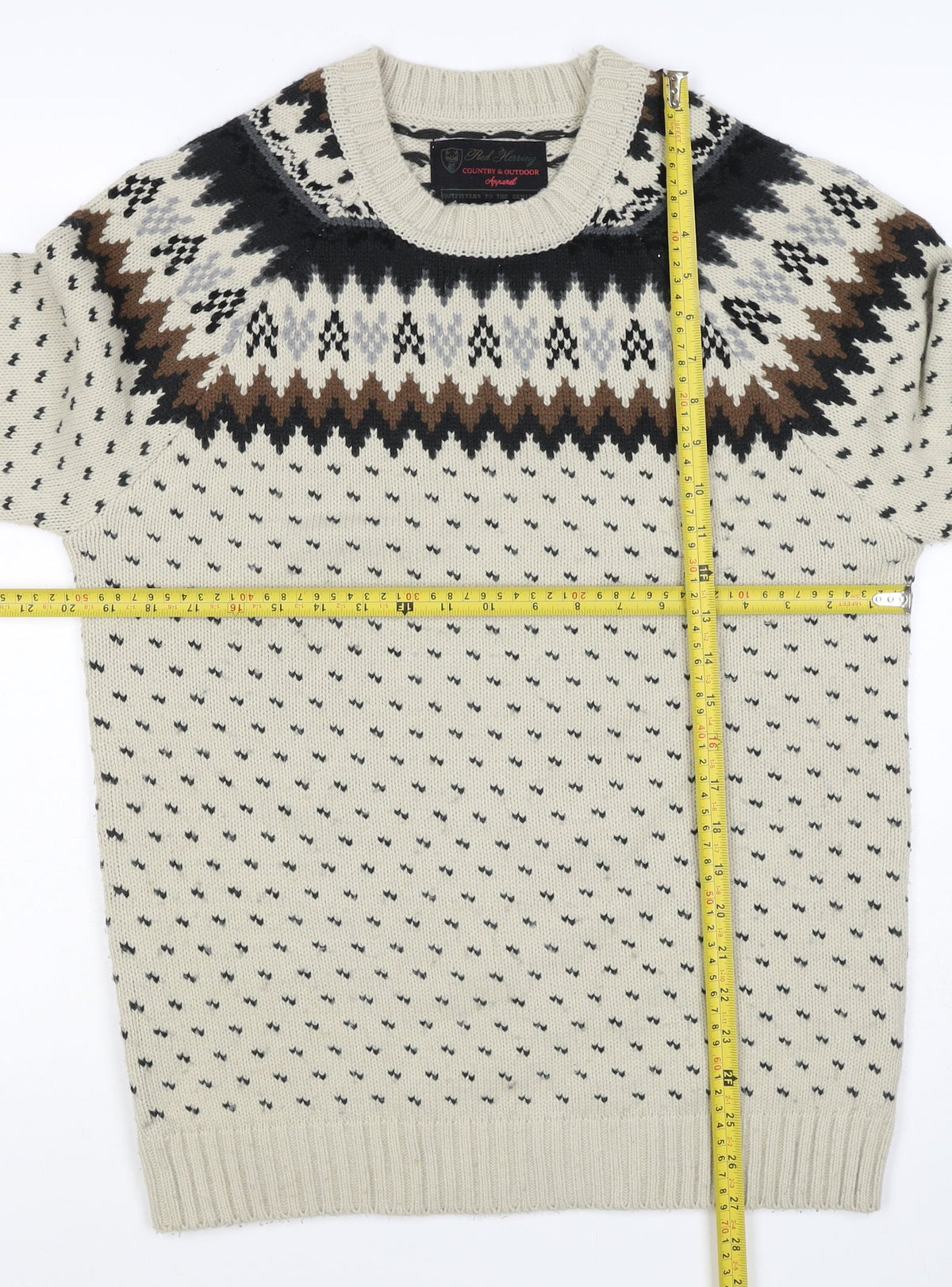 Red Herring Women’s Ivory Fair Isle Aztec Knit Jumper M